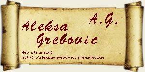 Aleksa Grebović vizit kartica